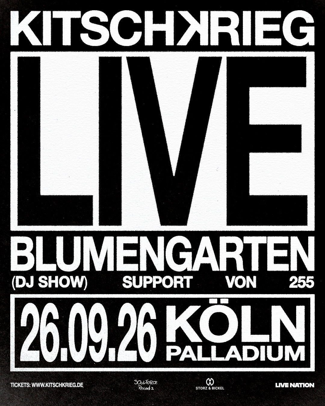 "KITSCHKRIEG LIVE" Tour Ticket // 26.9.2026 @ Palladium, Köln