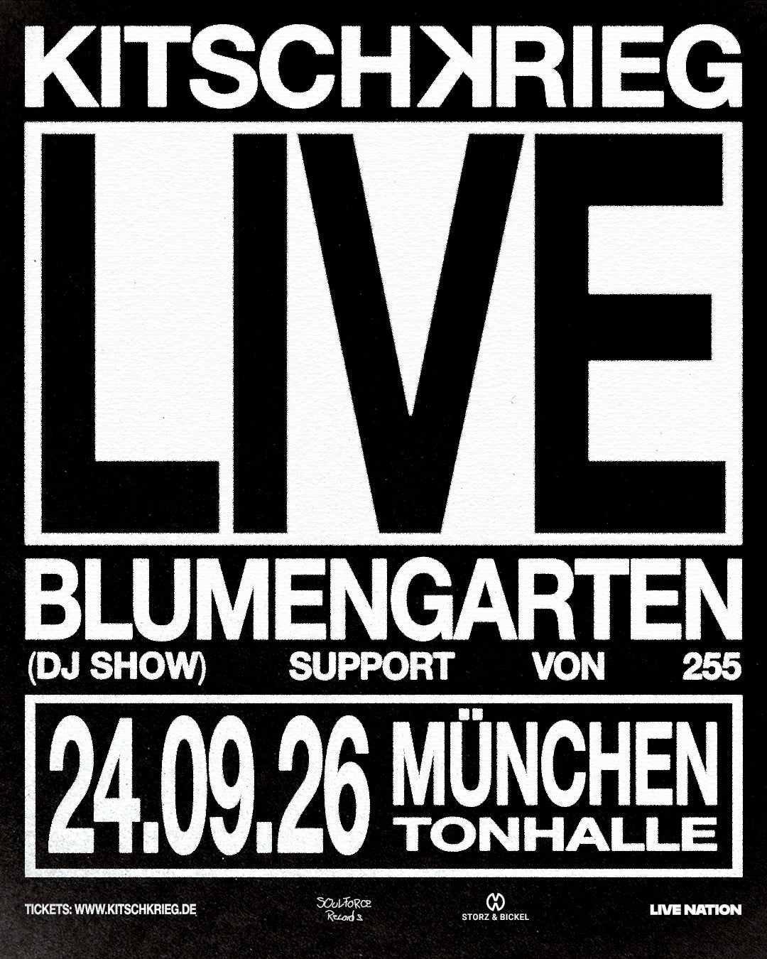 "KITSCHKRIEG LIVE" Tour Ticket // 24.9.2026 @ TonHalle, München